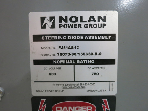 NEW Nolan Power EJ5144-12 Steering Diode Assy 600V DC 750A Best Battery Selector (DW5624-1)