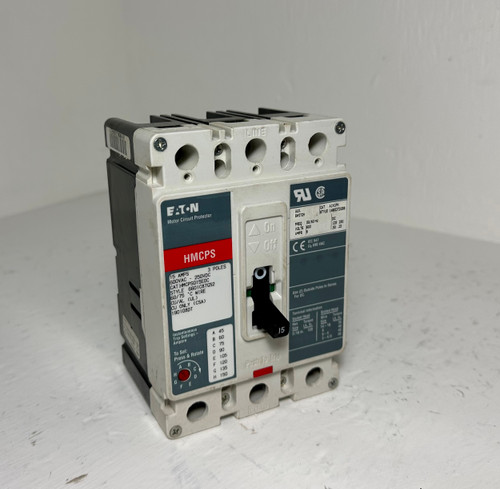 Eaton HMCPS015E0C 15A Circuit Breaker w/ Aux 480/600V 3 Pole HMCPS 15 Amp (EM4821-1)