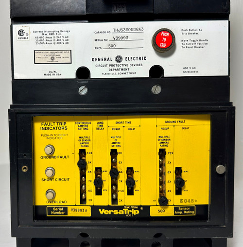 GE THJS3605DGA3 500A LSG Circuit Breaker THJS3605 500 Amp 600V General Electric (EM4849-1) GE THJS3605DGA3 500A LSG Circuit Breaker THJS3605 500 Amp 600V General Electric (EM4849-1)