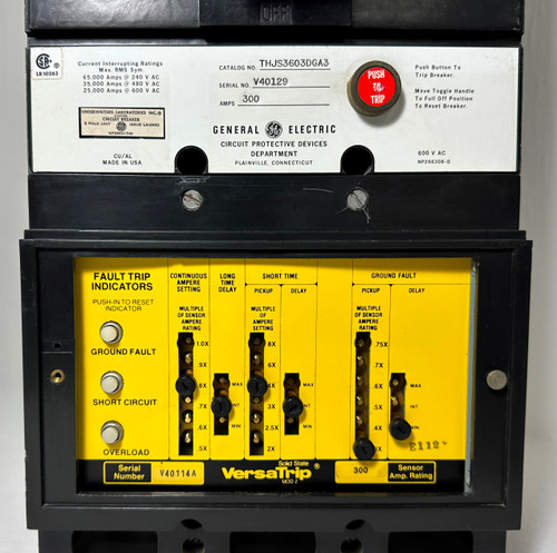 GE THJS3603DGA3 300A LSG Circuit Breaker THJS3603 300 Amp 600V General Electric (EM4851-11)