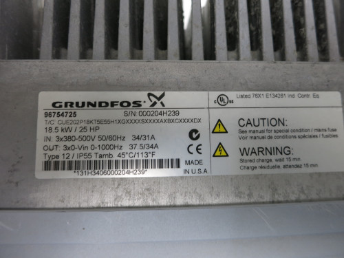 Grundfos 96754725 25 HP Variable Speed VS Drive ADAP-Kool CUE 25HP 18.5kW (DW5902-1) Grundfos 96754725 25 HP Variable Speed VS Drive ADAP-Kool CUE 25HP 18.5kW (DW5902-1)