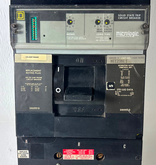 Square D I-Line MEC236LI 225A LI Circuit Breaker 225 Amp No Plug 600V 3P MEC236 (EM4984-1)