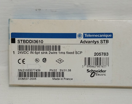 New Telemecanique Advantys STBDDI3610 Input Module 24VDC 6pt 2wire PLC (BJ0717-6)