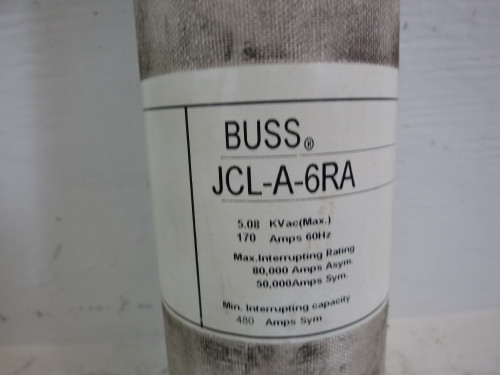 Cooper Bussmann JCL-A-6RA 5.08kV Motor Starter Fuse Current Limiting 170A Buss (DW5979-1)