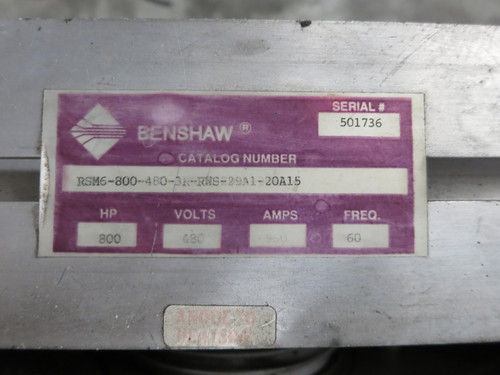 Benshaw 800 HP Soft Start Motor Controller RSM6 Drive 480V 3PH 960A Redistart (DW6072-1)