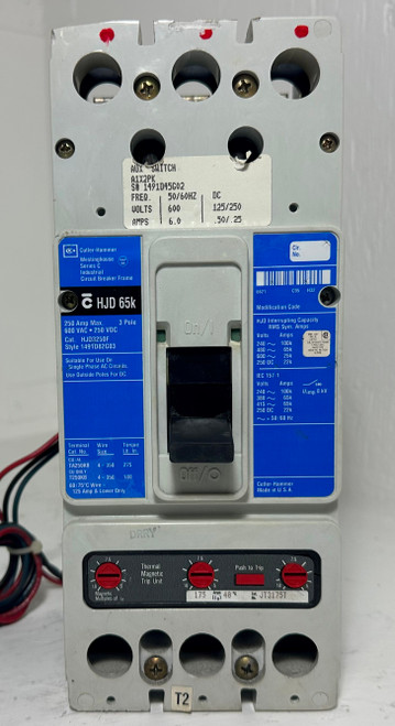 CH Westinghouse HJD3250F 250A Circuit Breaker Glossy 175 Amp Trip & Aux HJD3175 (EM5070-1)
