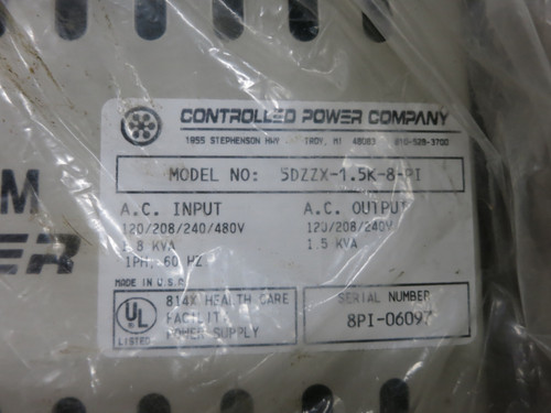 NEW Controlled Power 5DZZX-1.5K-8-PI 1.5 kVA Mini/Micro Computer Regulator MCR (DW6460-1)