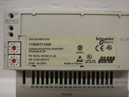 Schneider 170DNT11000 TSX Momentum Communication Adapter w/ Base 170ADM54080 PLC (DW6464-3) Schneider 170DNT11000 TSX Momentum Communication Adapter w/ Base 170ADM54080 PLC (DW6464-3)