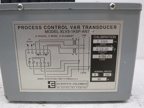Scientific Columbus XLV3-1K5P-AN7-B Process Control Var Transducer -1000/0/+1000 (DW6469-1)