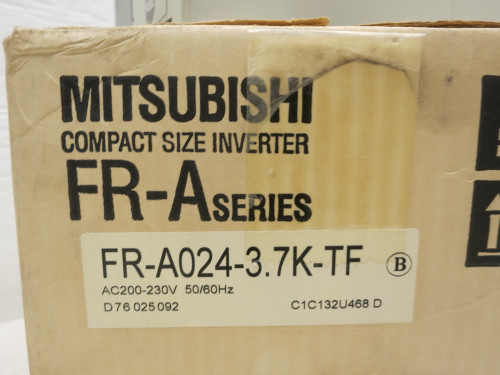 NEW Mitsubishi Freqrol FR-A024-3.7K-TF 5 HP 230V AC VS Drive Inverter FR-A 17.5A (DW6491-1)