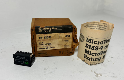 NEW GE TR16S600 600A Rating Plug AKR & Power Break General Electric 600 Amp NIB (EM5221-37)