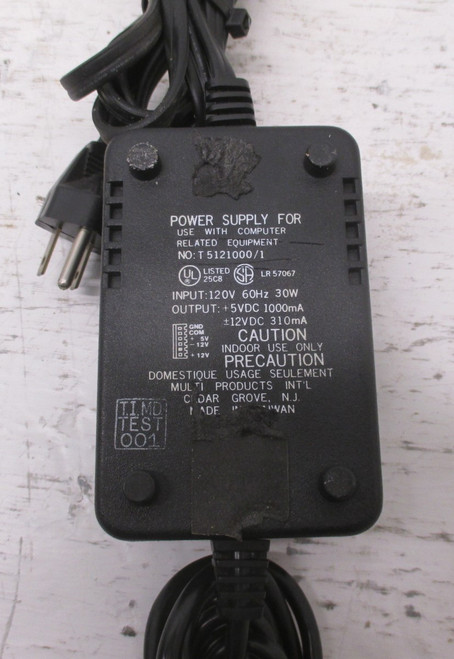 MP International T512100/1 Power Supply Cord 120V 60Hz 30W T5121001 (AH0018-11)