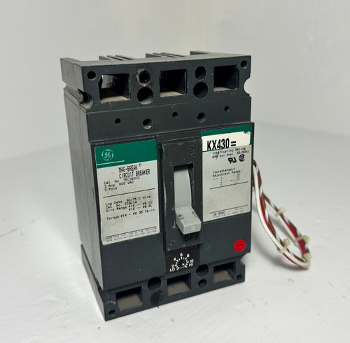 GE TEC36003 3A Mag-Break Circuit Breaker Green Label w/ Aux 480/600V 3P 3 Amp (EM5253-1)