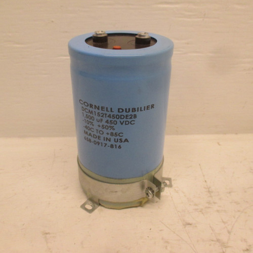 Cornell Dubilier DCM152T450DE2B Capacitor 1,500 uF 450VDC W/ Mounting Bracket (AH0117-17)