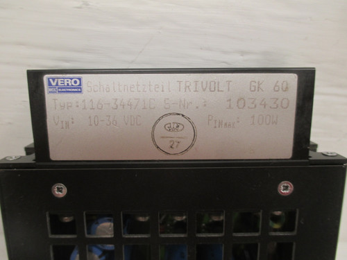 Vero 116-34471C Trivolt GK 60 Rack Power Supply Module 10-36VDC Schaltnetzteil (AH0138-8)