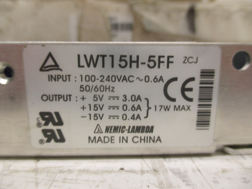 NEW Nemic-Lambda LWT15H-5FF Module Open Frame Switching Power Supply I/O NIB (AH0136-1)