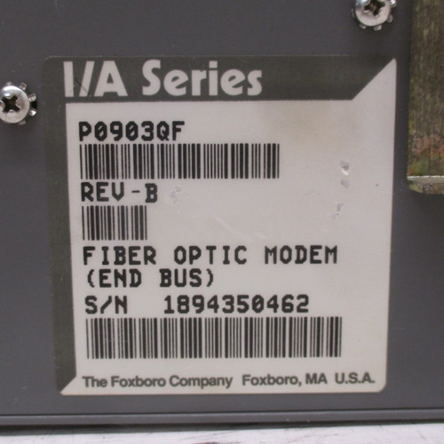 Foxboro P0903QF Fiber Optic Modem (End Bus)  I/A Series Rev-B P0903-QF Rev B (AH0169-1)