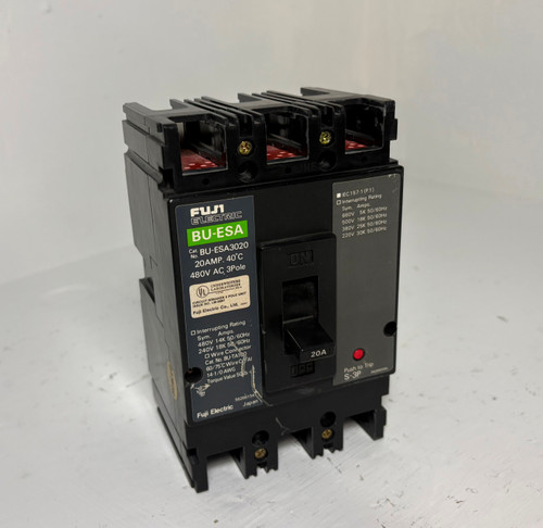Fuji Electric BU-ESA BU-ESA3020 20A Circuit Breaker 480V 3 Pole BUESA3020 20 Amp (EM5282-2)