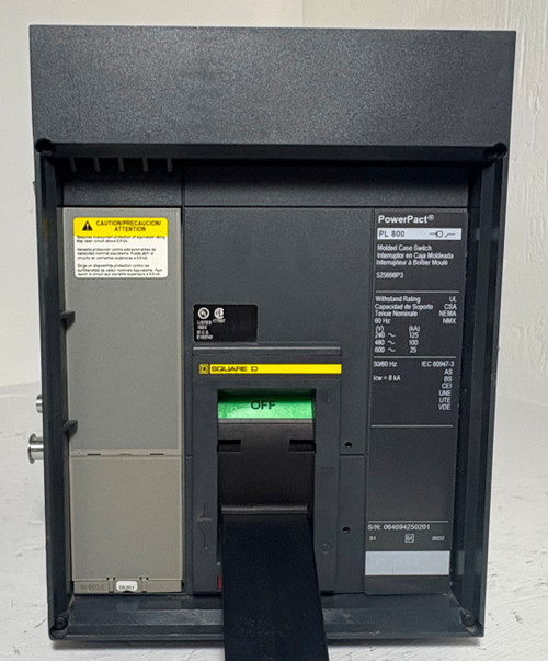 Square D 525698P3 PL 800 Amp PowerPact Molded Case Switch w/ Shunt 800A PL800 3P (EM5301-1)