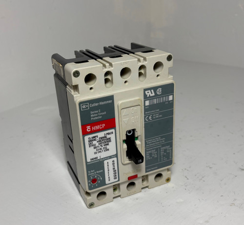 Cutler Hammer HMCP015E0C 15A Circuit Breaker Glossy 480/600V 3P HMCP 15 Amp (EM5291-3)
