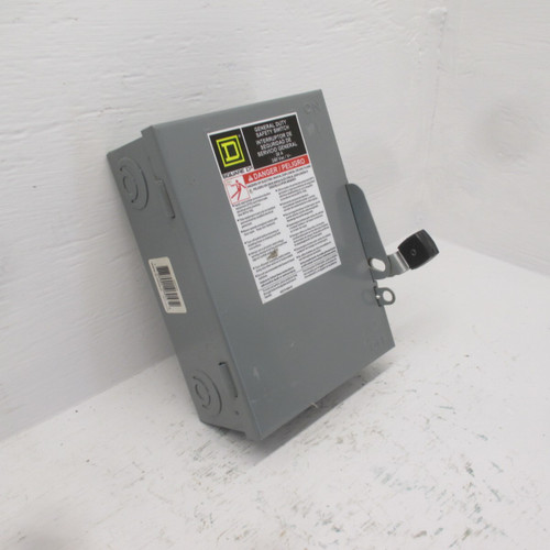 Square D D221N Series E3 30A Fusible Safety Switch Disconnect 240V 30 Amp 1PH (AH0261-1)