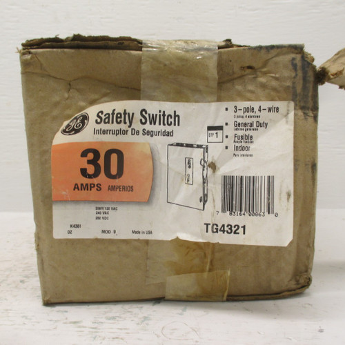 NEW General Electric TG4321 240V 30 Amp General Duty Fusible Safety Switch NIB (AH0311-2)