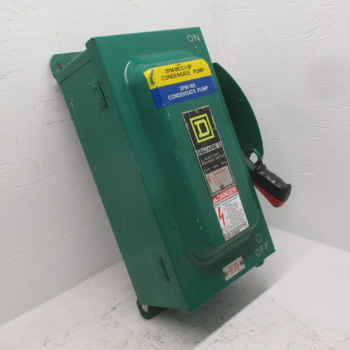 Square D H362AWK Ser F1 60A Fusible Safety Switch Disconnect 600V 60 Amp H362 3R (AH0320-1)