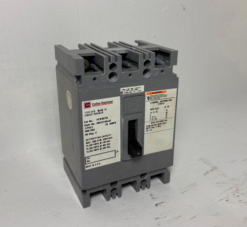 Cutler Hammer HFB3070L 70A Mark 75 Circuit Breaker White Label 3P HFB3070 70 Amp (EM5333-1)