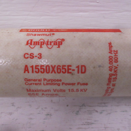 Gould Shawmut A1550X65E-1D Amp-Trap General Purpose Fuse CS-3 15.5 KV 65E Amps (AH0328-1)
