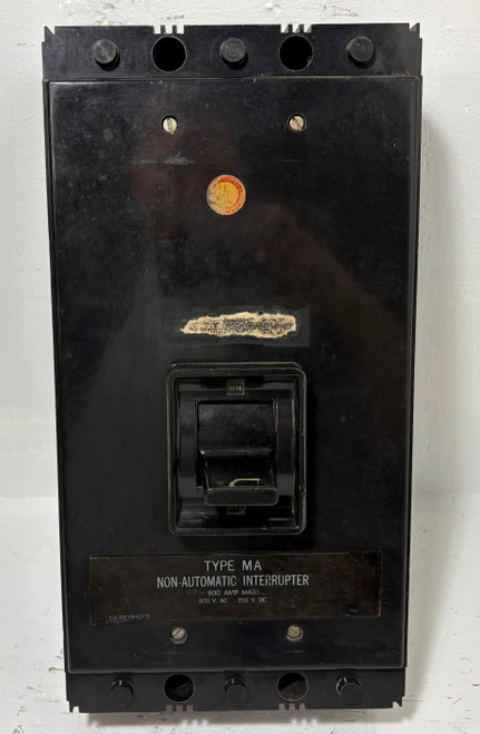 Westinghouse MA3800FN 800A Non-Automatic Interrupter Switch 800 Amp 3P 600V (EM5338-1)