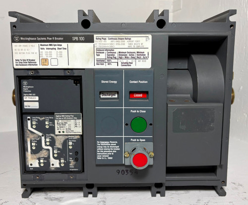 Westinghouse SPB 100 SPBR34D56 400A Pow-R LSIG Breaker w/ 200 Amp Plug 3P flaw (EM5345-1)