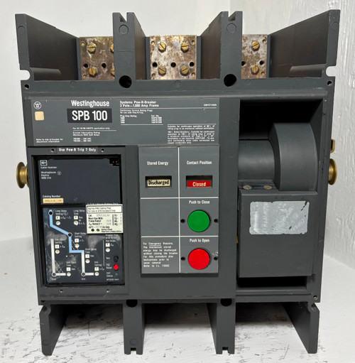 Westinghouse SPB 100 1600A LSIG Pow-R Breaker w/ 1600 Amp Plug SPB100 3P Ground (EM5348-1)