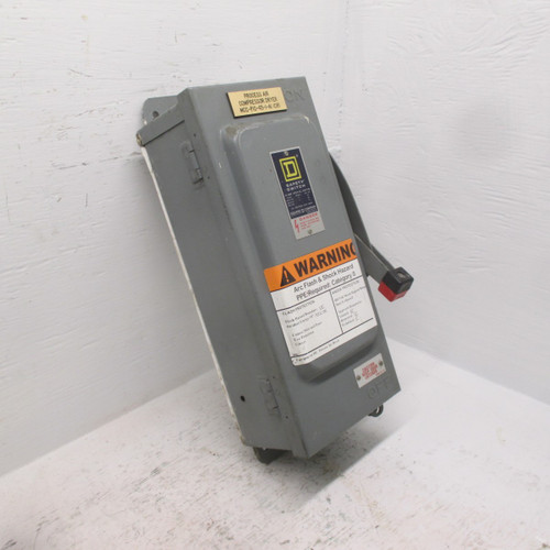 Square D HU361A Ser. E1 30 Amp 600V 12K Non-Fusible Safety Switch Disconnect 30A (AH0368-1)