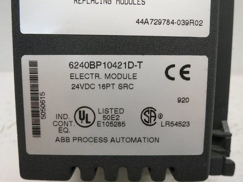 Taylor ABB MOD 300 6240BP10421D-T Input Output PLC Module 6240BP10411 Source I/O (DW6858-4)
