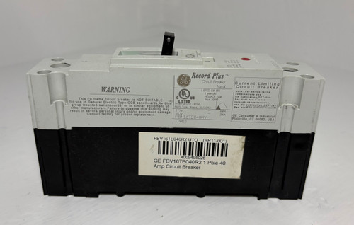 GE FBN16TE040RV 40A Record Plus 1P Circuit Breaker 277V 40 Amp General Electric (EM5375-3)