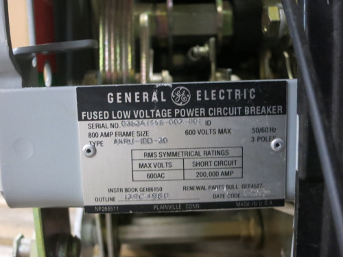 GE AKRU-10D-30 800A Fused Air Circuit Breaker LSI Trip Unit A208LSIPM 800 Amp MO (DW6913-1)