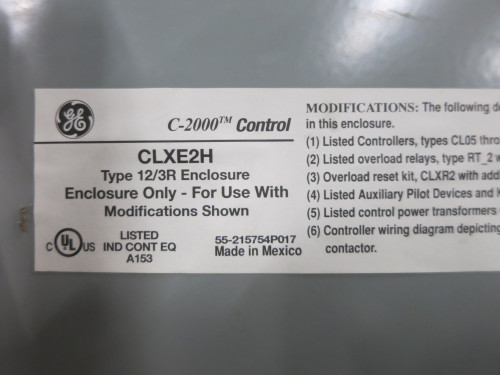 NEW GE CLXE2H C-2000 Control Industrial Enclosure Type 12/3R 20x8x32 C2000 (DW6979-1) NEW GE CLXE2H C-2000 Control Industrial Enclosure Type 12/3R 20x8x32 C2000 (DW6979-1)