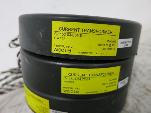 NEW WICC C-1152-03-L54-81 Current Transformers 1152:0.2A 1152-0.2 (SET OF 3) (DW6985-1)