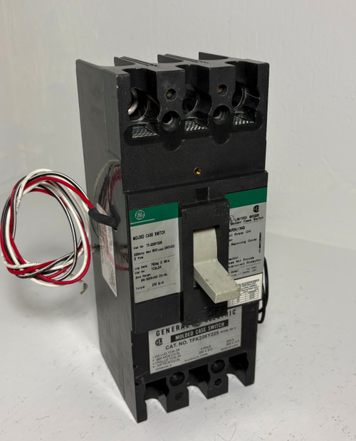 GE TFJ226Y225 225A 2 Pole Molded Case Switch Green Label Aux & Shunt 225 Amp 2P (EM5417-1)