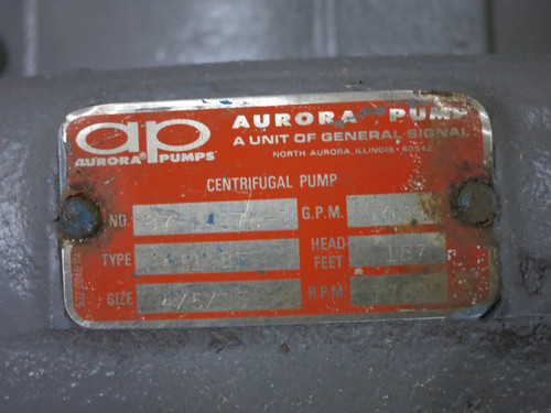 Aurora 411-BF Split Case Centrifugal Pump 75 HP Motor 1029 GPM 4x5x15 460V (DW7009-1)