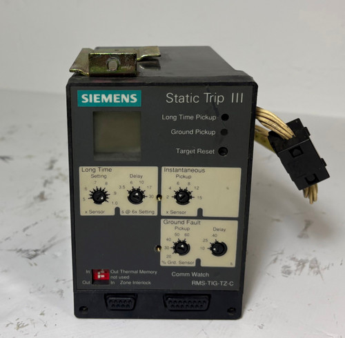 Siemens RMS-TIG-TZ-C Static Trip III RMSTIGTZC Trip Unit Part No. 18-483-905-513 (AH0491-1)