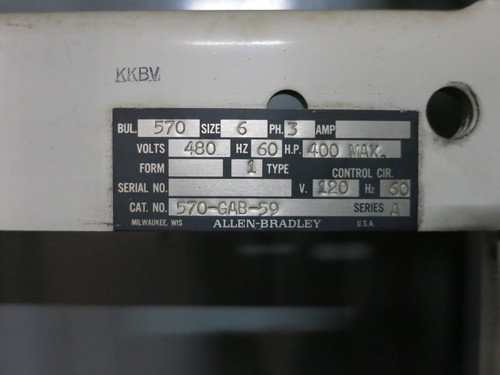 Allen Bradley Size 6 400 HP Autotransformer Motor Starter Reduced Voltage 480V (DW7050-3)