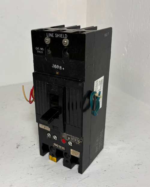 GE TFJ224150 150A 2 Pole Circuit Breaker w/ Aux & UVR 480 VAC 2P 150 Amp (EM5432-1)