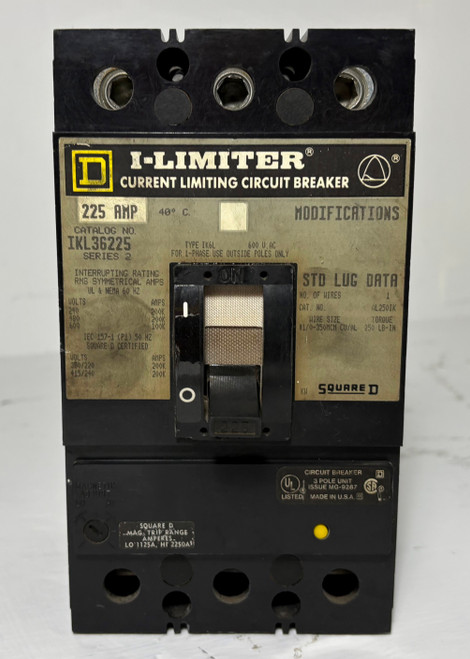 Square D IKL36225 225A I-Limiter Circuit Breaker Type IK6L 600V 3 Pole 225 Amp (EM5461-3)