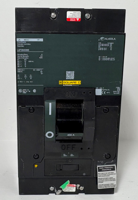 Square D LAP36400MB 400A Circuit Breaker Green Label 600V 3P Type LAL 400 Amp (EM5488-3)