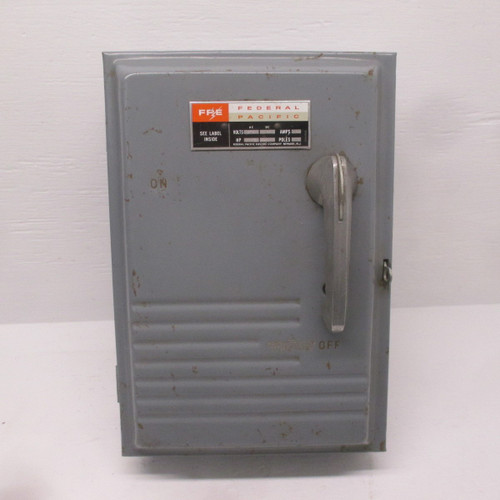 NEW FPE 1336 30 Amp 600V Type A 3P Disconnect Fusible Switch 30A NNB New No Box (AH0584-3)