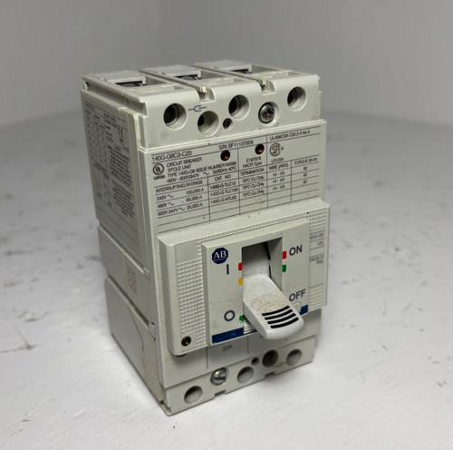 Allen Bradley 140G-G6C3-C20 20A Circuit Breaker 140G-G6 480V 140GG6C3C20 20 Amp (EM5516-2)