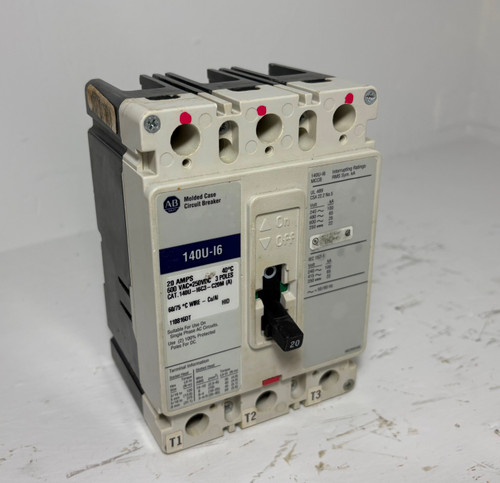 Allen Bradley 140U-I6 20A Circuit Breaker 480/600V 3P 140U-I6C3-C20 20 Amp (EM5518-1)