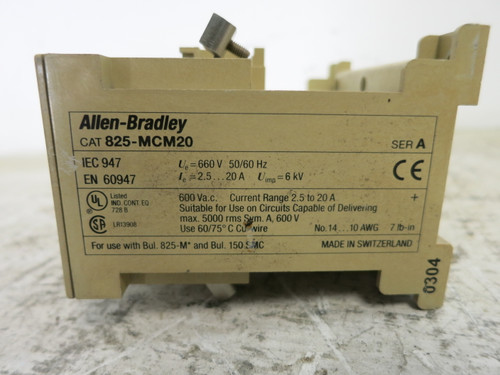 Allen Bradley 825-MCM20 Current Converter Module Ser A 600V 2.5-20A 825MCM20 (DW7366-1)