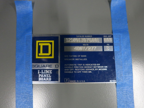 NEW Square D I-Line 800A 480V Circuit Breaker Panel Board MLO 800 Amp 3PH 3W 480 (DW7409-1)